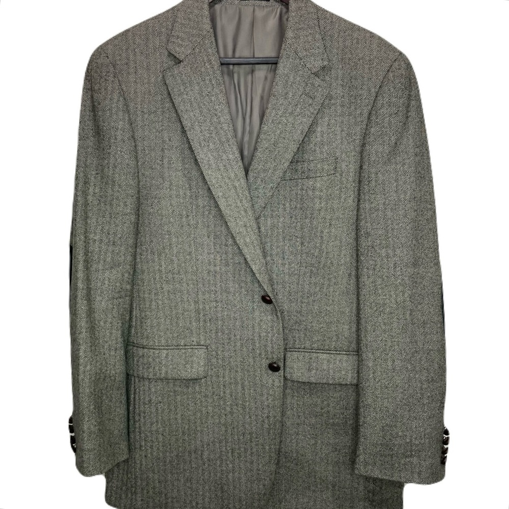 Lauren Ralph Lauren Brown Wool Herringbone 2 Button Blazer Sport Coat Mens 42L
